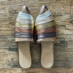 COCONUTS by MATISSE Metallic Mules 7 NEW